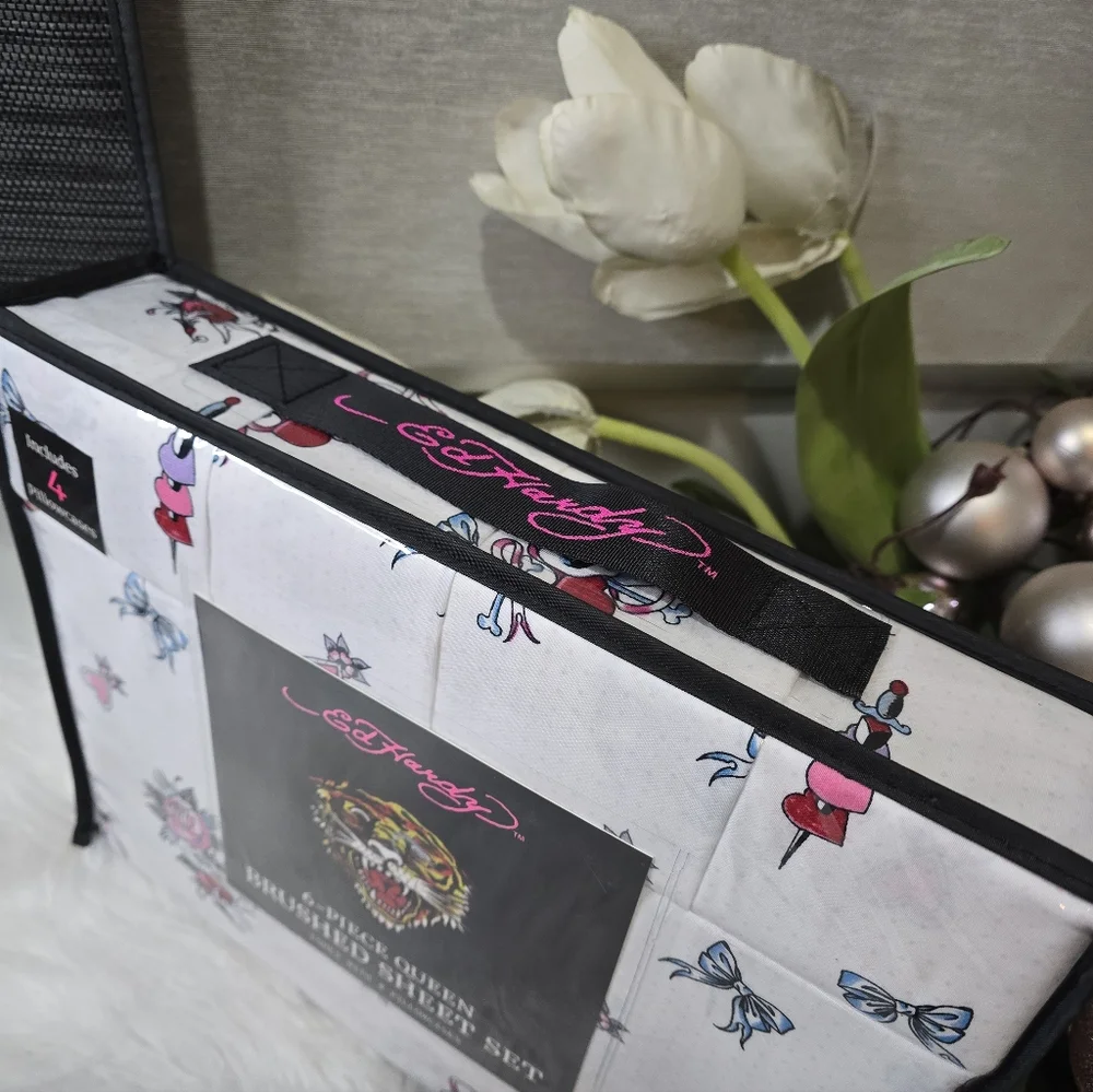 Ed Hardy 6Piece QUEEN Double Brushed sheet set.New